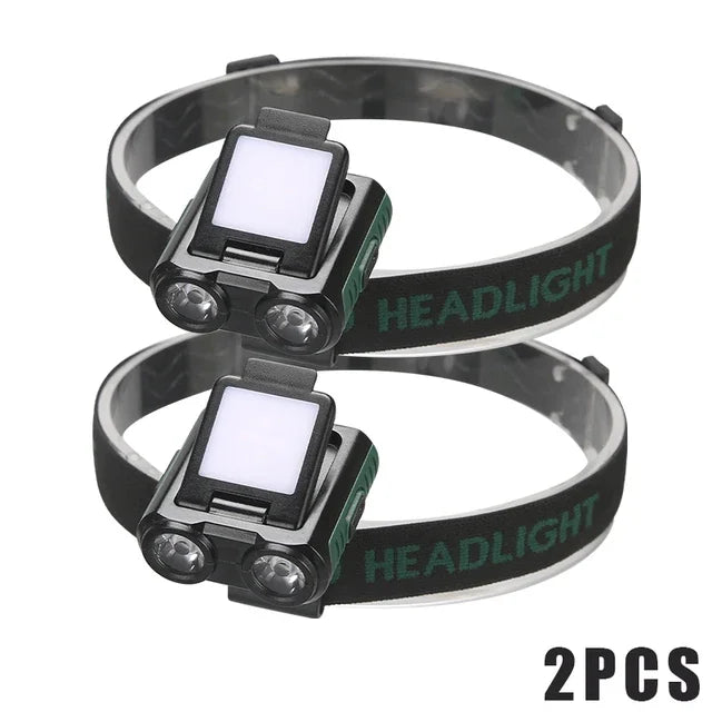 LED Induction Headlamp MINI Cap Clip Light 1200Mah Built-in Battery USB Rechargeable Head Flashlight for Camping Fishing Lantern-WAYBIKER