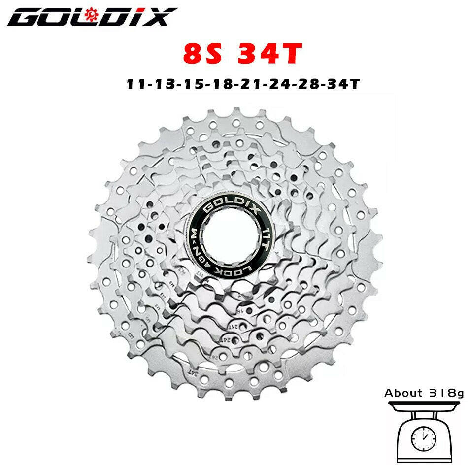 GOLDIX Road Bike 8 9 10 11 Speed Velocidade 11-25T/28T/32T/34T/36T Bicycle Cassette Freewheel MTB Sprocket for SHIMANO SRAM-WAYBIKER