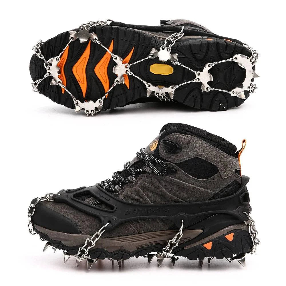26-Tooth Crampons Upgraded 201 Stainless Steel Ice Claw Outdoor Ice and Snow Climbing Anti-slip Shoe Grips Snow Claw-WAYBIKER