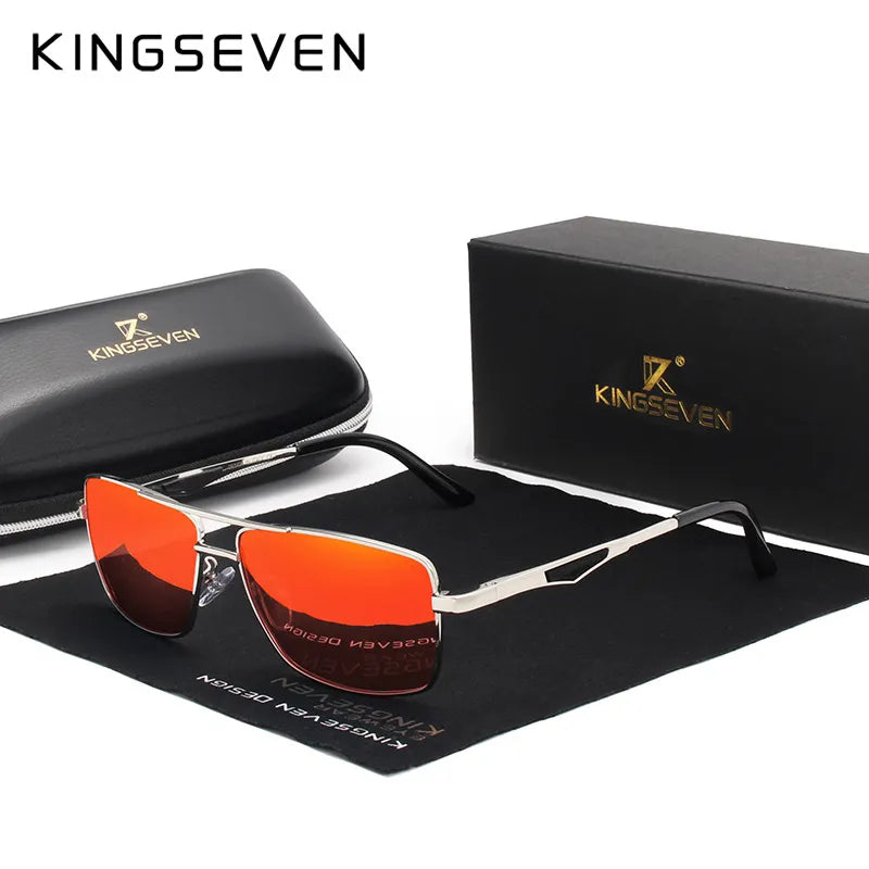 KINGSEVEN Brand Classic Square Polarized Sunglasses Men's Driving Male Sun Glasses Eyewear UV Blocking-WAYBIKER