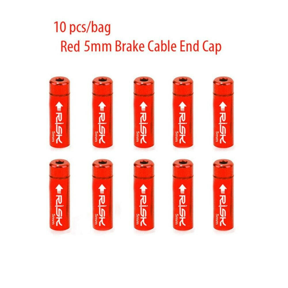 10 PCs 4mm/5mm Aluminum Alloy Bicycle Derailleur Shift Brake Cable End Cap Housing Ferrules Crimps Wire Tip Dust Cover-WAYBIKER