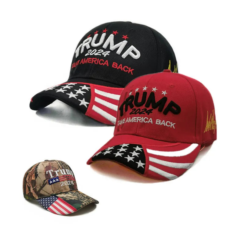 Trump 2024 Camouflage Usa Flag unisex Baseball Hats Make America Great Again President Maga Camo Embroidery Drop Cap for cycling-WAYBIKER