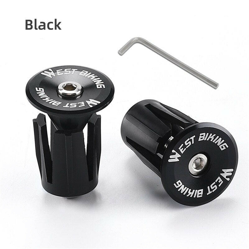 WEST BIKING Colorful Handlebar End Plugs With Tools Alunimum Alloy Road Bike MTB Handle Bar End Cap Expansion Plugs 22-24mm-WAYBIKER