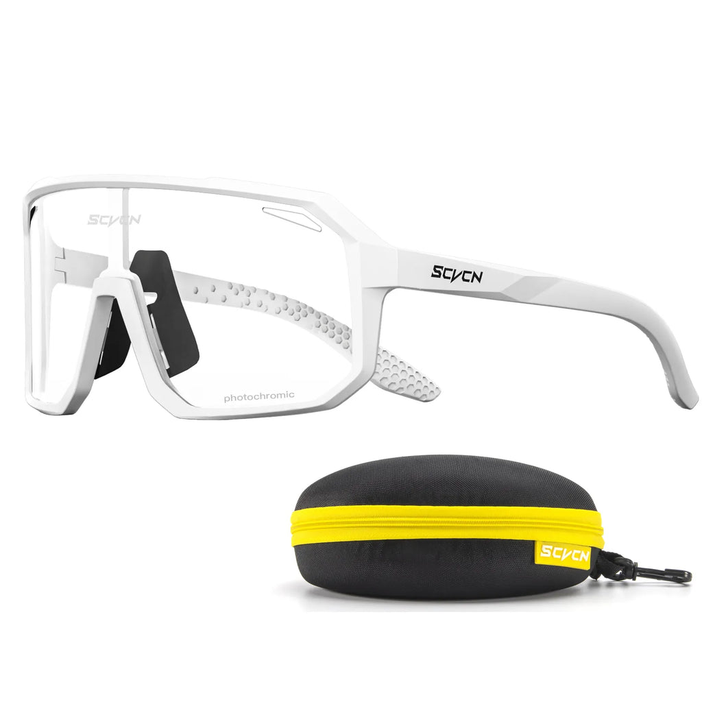 SCVCN Men Women Outdoor Sports Photochromic Cycling Sunglasses Male MTB Bicycle Glasses  Road Running Fishing Goggles With Case-WAYBIKER