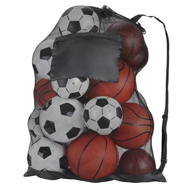 Drawstring Sports Ball Bag Football Mesh Bag Basketball Backpack Football Soccer Volleyball Ball Storage Bags Swimming Gear Bag-WAYBIKER