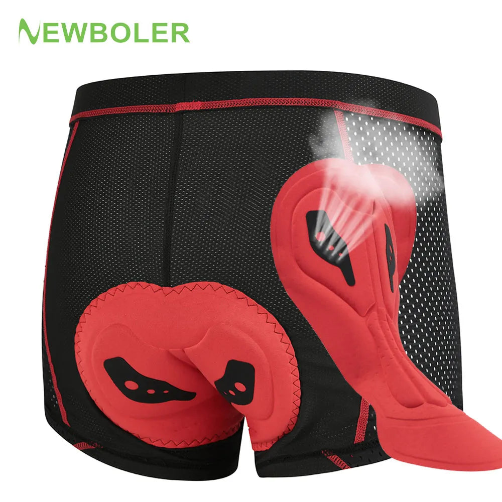 NEWBOLER Men's Cycling Shorts Breathable Mesh Cycling Underwear Elastic Interface High Density Sponge Pad Bicycle MTB Bike Short-WAYBIKER