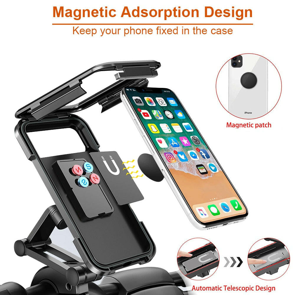 360°Swivel Adjustable Bicycle Mobile Phone Holder Waterproof Support Universal Motorcycle GPS Bike Cellphone Holder-WAYBIKER