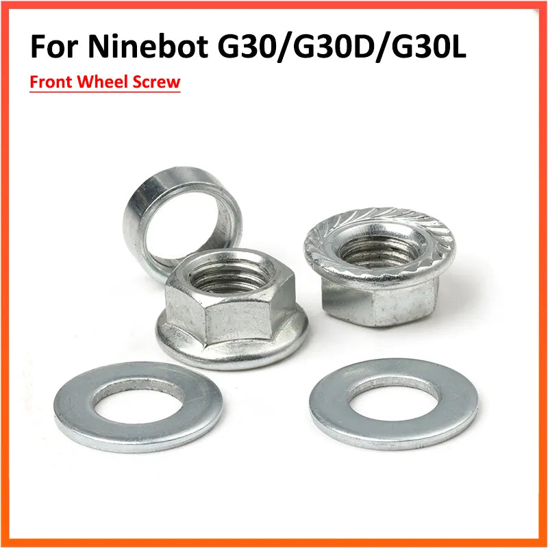 Front Wheel Screws For Ninebot Max G30 G30D Electric Scooter Nuts Gaskets Bearing Steel Ring Assembly Parts-WAYBIKER