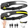 1/2/3PCS LED Induction Headlamp Camping Search Light USB Rechargeable Headlight Led Head Torch Work Light with Built-in Battery-WAYBIKER