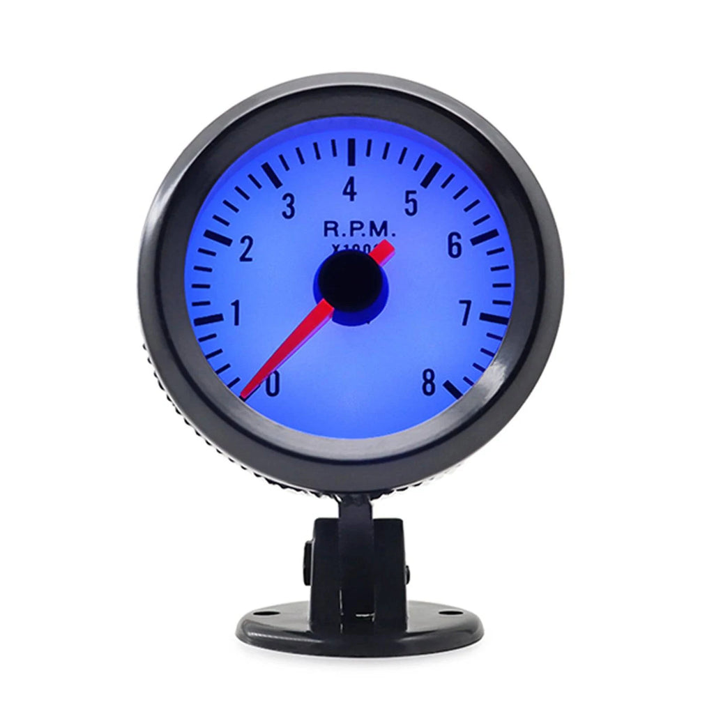 Tachometer Tach Gauge with Black Holder Cup for Auto Car 2'' 52mm 0-8000RPM Blue LED Light Interior Parts-WAYBIKER