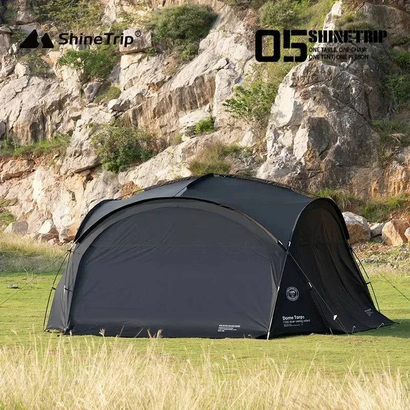 ShineTrip Outdoor Round Dome Canopy Tent Multiplayer Waterproof Sunproof Camping Oversized Enclosure Fabric Mesh Dome Set-WAYBIKER