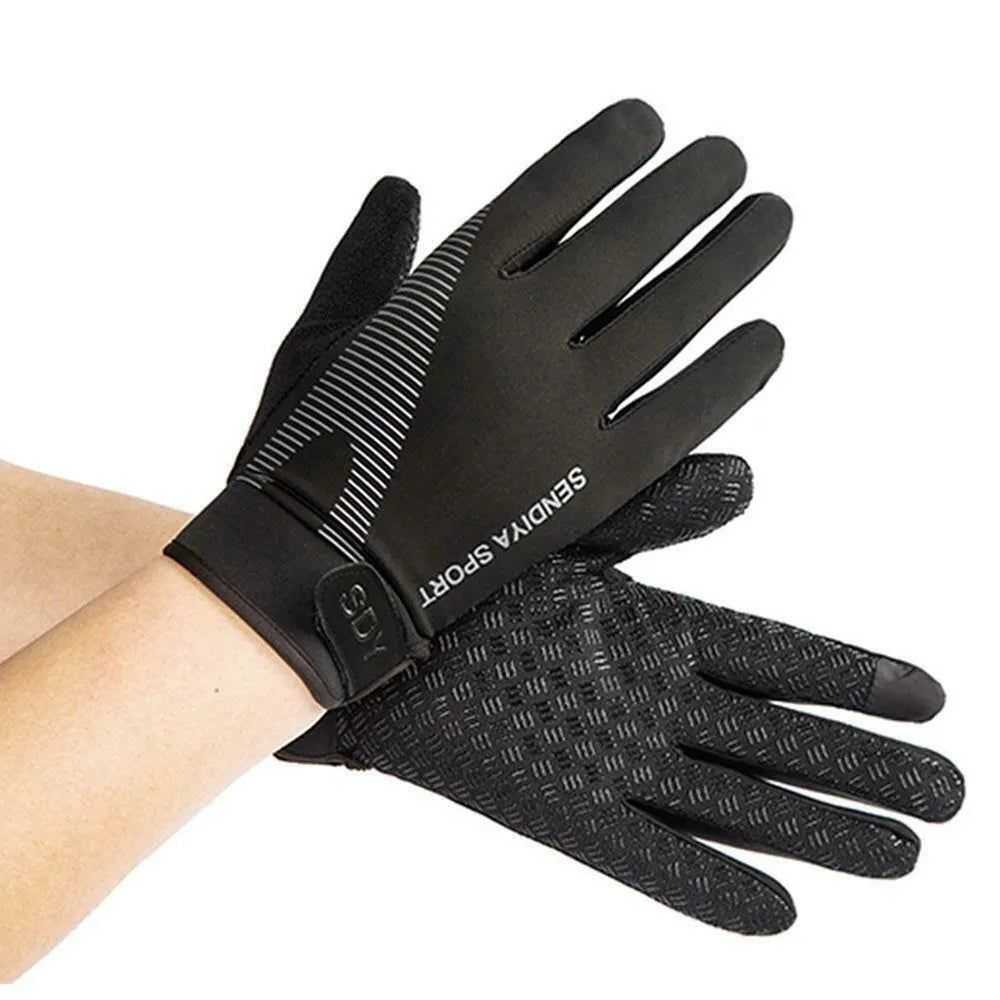 1 Pair Cycling Gloves Motorcycle Bike Gloves Touch Screen Full Finger Gloves Outdoor Fishing Gloves Men's Training Sports Gloves-WAYBIKER