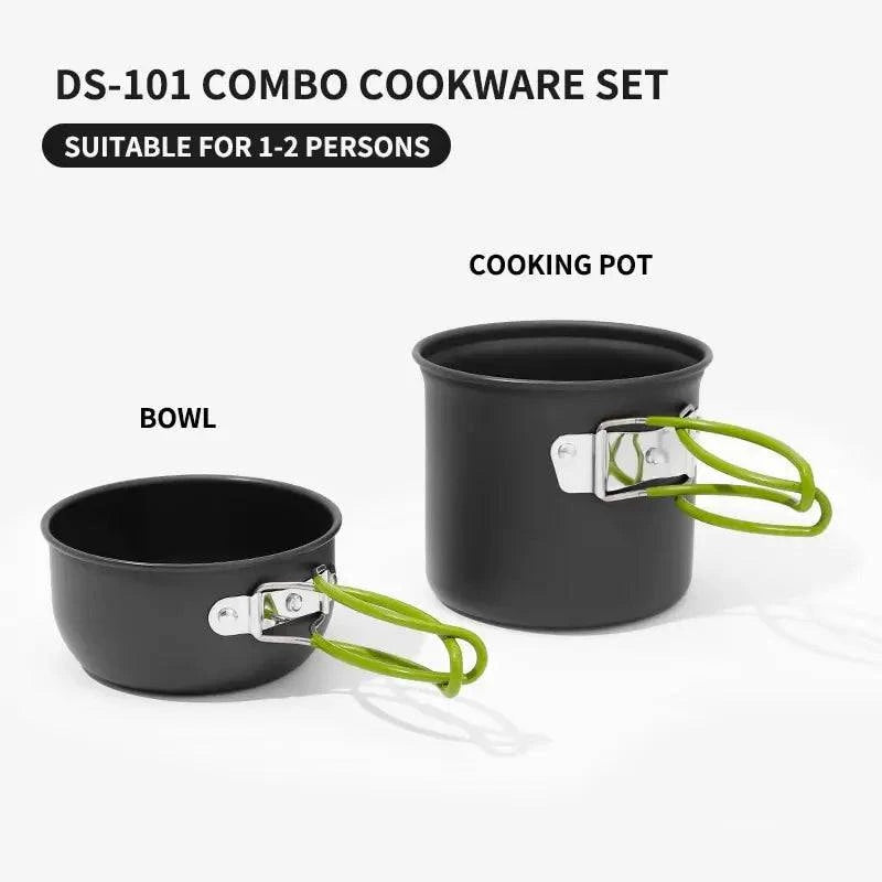 Ultralight Camping Cooking Utensils Outdoor Tableware Pot Set Hiking Picnic Travel Tourist Dishes Supplies Equipment-WAYBIKER