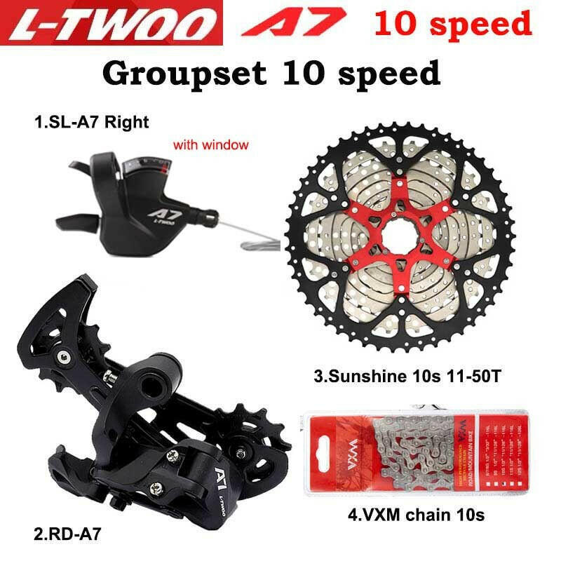 LTWOO A7 1X10S Groupset 10 speed shift lever derailleur SUNSHINE cassette 42T 46T 50T VXM Chains-WAYBIKER