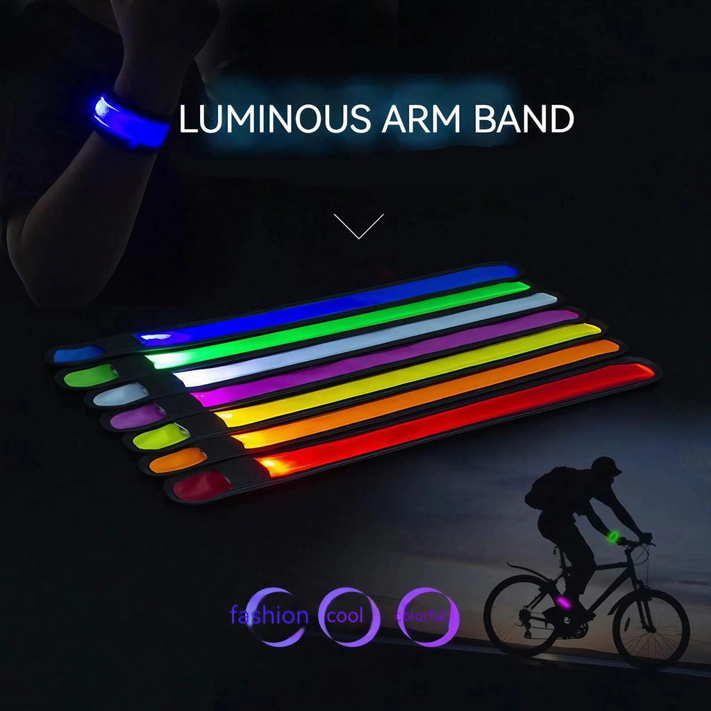 1PC LED Luminous Bracelet Flashing Sports Wrist Band Festival Concert Party Atmosphere Supplies Sports Slap Wrist Band Luminous