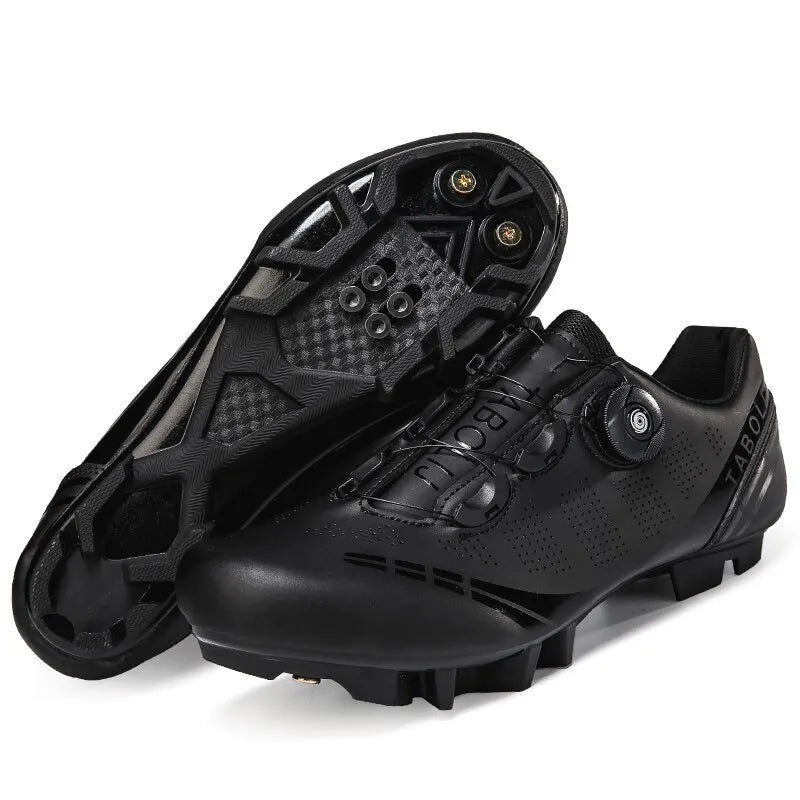 Baasploa Men Cycling Shoes Professional Road SPD Sneakers Bike Flat Racing For Men Breathable Mountain Biking Footwear Antiskid-WAYBIKER