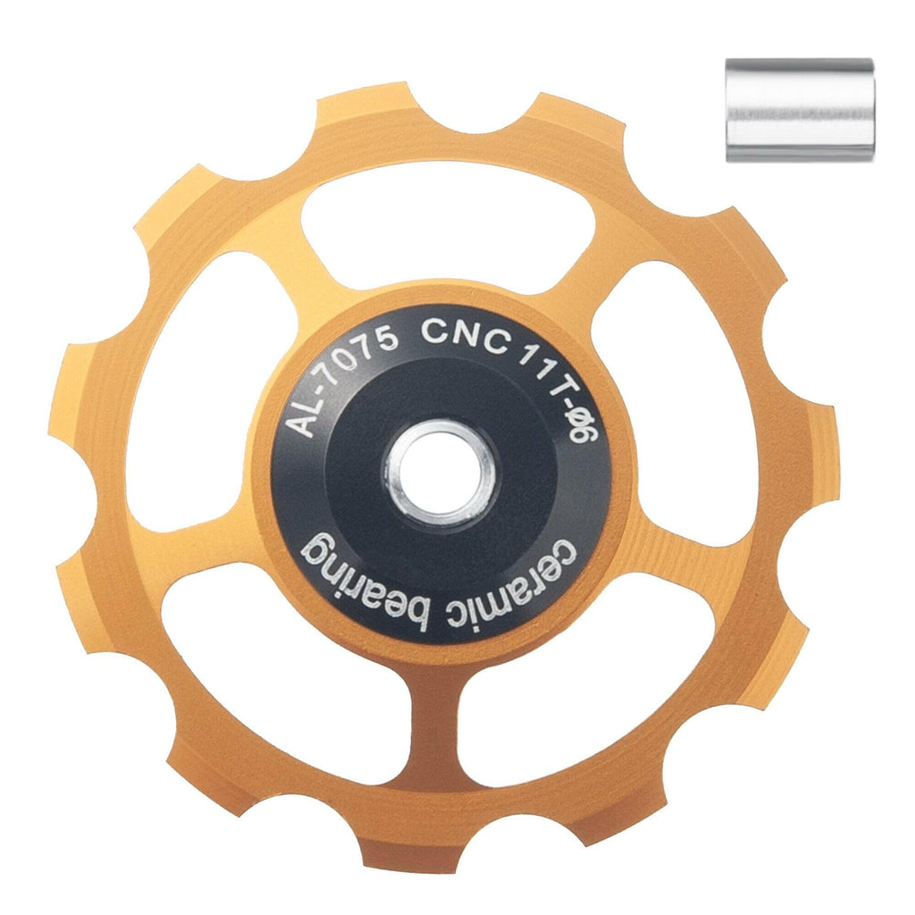 SENSAH MTB Bicycle Rear Derailleur Jockey Wheel Ceramic Bearing Pulley AL7075 CNC Road Bike Guide Roller Idler 11/12/13/14/15T-WAYBIKER