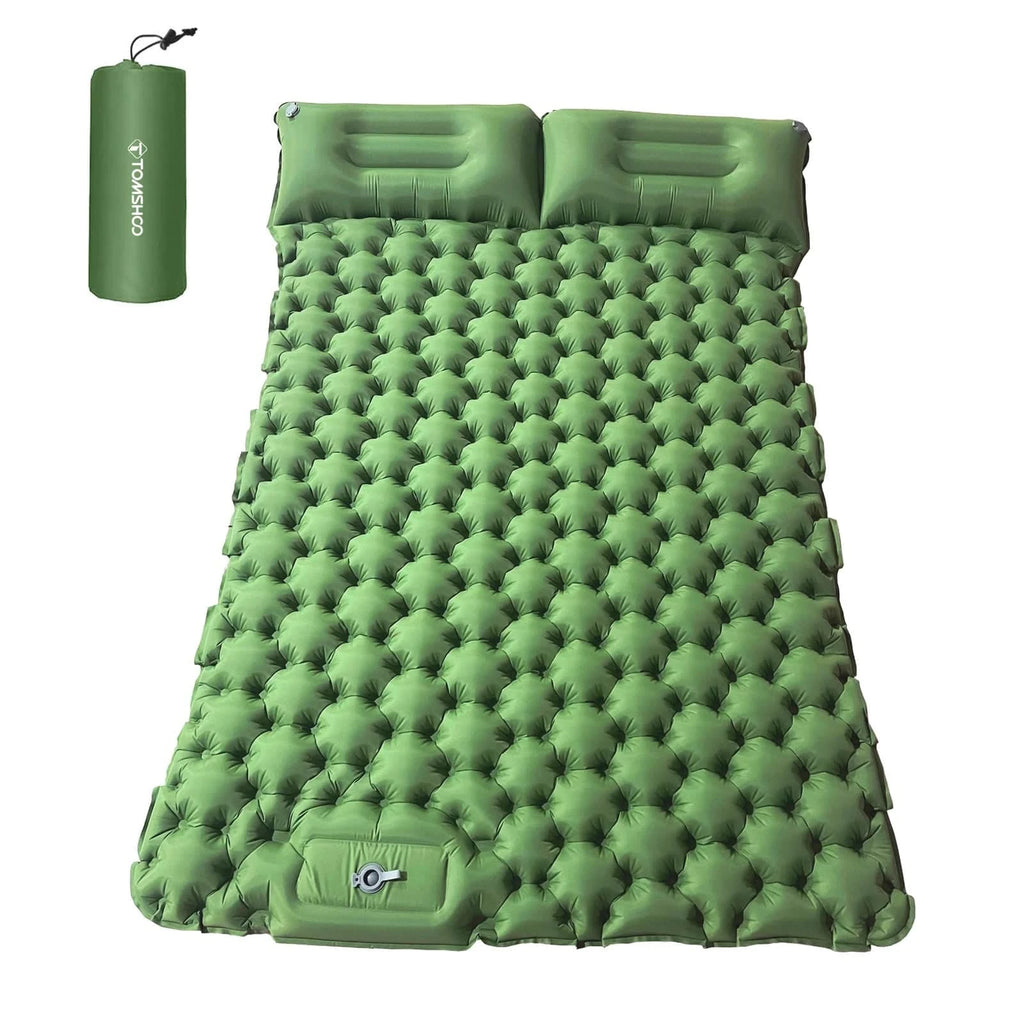 Tomshoo Inflatable Mattress 2 Person Camping Mat with Air Pillow Portable Air Mattress Waterproof Backpacking Sleeping Pad-WAYBIKER
