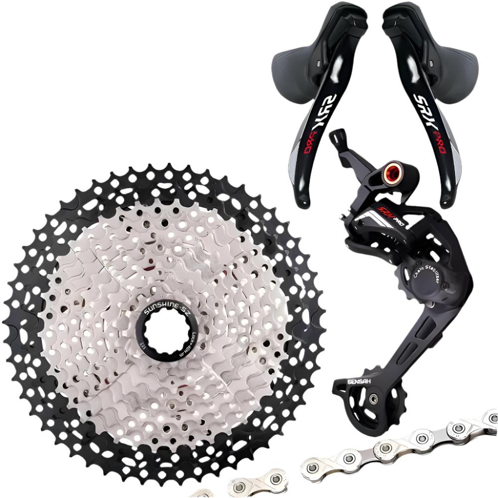 SENSAH 11 Speed Gravel Cross-Country Bike Group CX Bicycle 1x11 Shifter Mechanical Brake Clutch Derailleur 11V Cassette Road Set-WAYBIKER