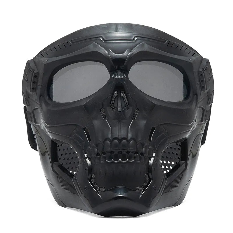 Cycling Colored Goggle Motorcycle Skull Skeleton Mask Windproof Full Face Mask Paintball Game Tactical Protection Helmet Mask