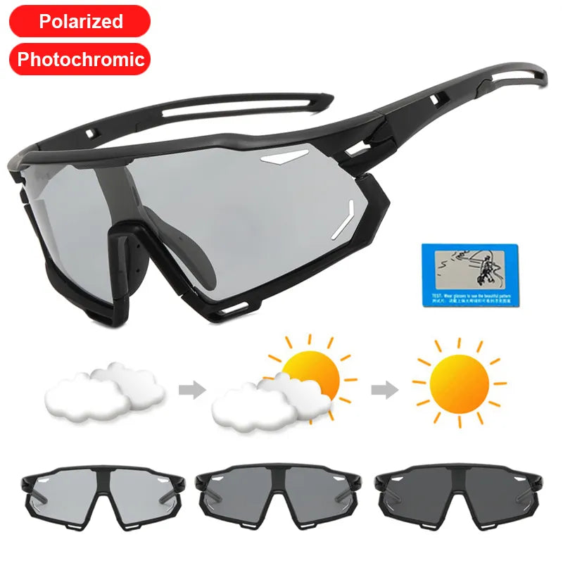 Men Women Photochromic Polarized Cycling Glasses Mtb Eyewear New Riding Fishing Sports Sunglasses UV400 Bicycle Road Goggles-WAYBIKER