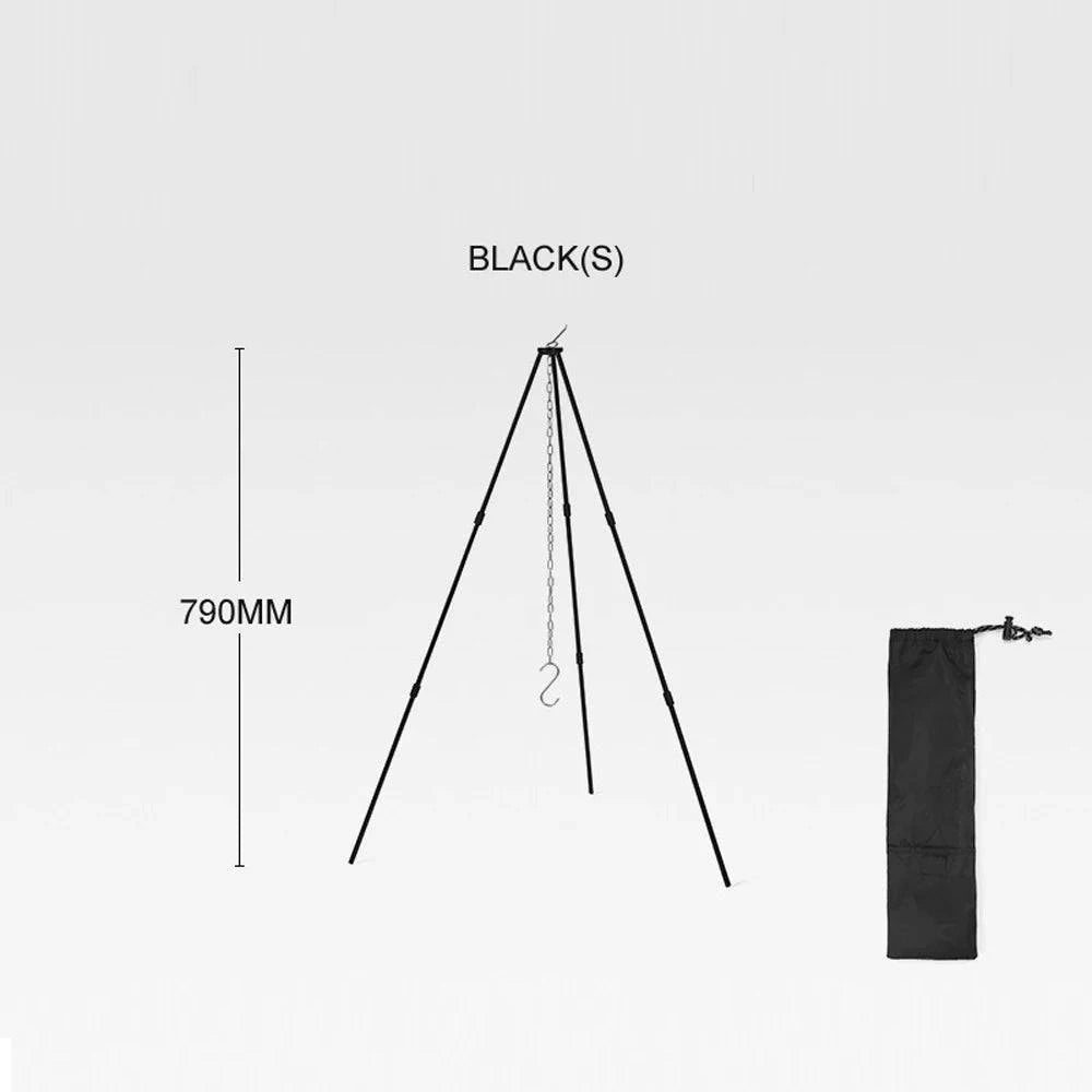 Detachable Outdoor Campfire Tripod Bonfire Rack Portable Aluminum Alloy Hung Pot Stand Folding Bracket for Camping Picnic BBQ-WAYBIKER