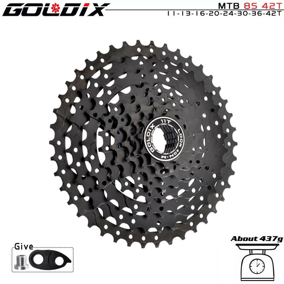 GOLDIX Black MTB Cassete 8/9/10/11/12 Speed 40/42/46/50/50T K7 8/9/10/11/12v Bicycle Freewheel Bicycle Sprocket for Shimano/SRAM-WAYBIKER