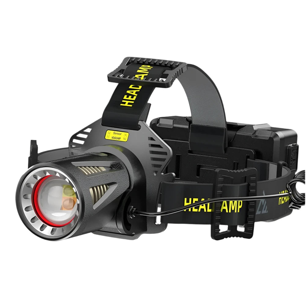 Sensor Headlamp Rechargeable XHP360 Bright Head Lamps Long-Shot Outdoor Led Headlight Camping Hiking Emergency Power Bank-WAYBIKER