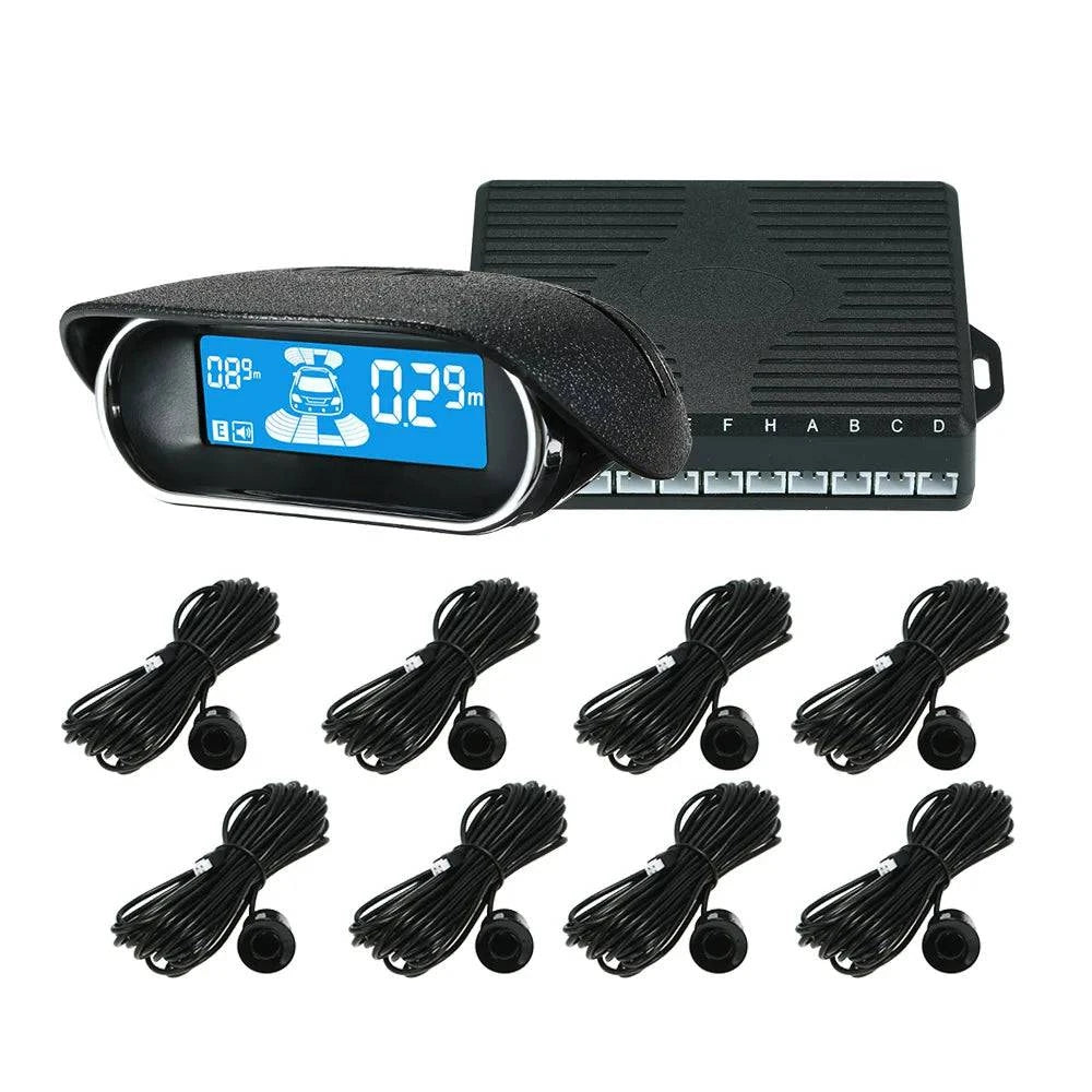 Digital Display Reversing Radar 8 Parking Sensors Electronics Parking Assistance Car Detector With 3 Levels For Volume Control-WAYBIKER