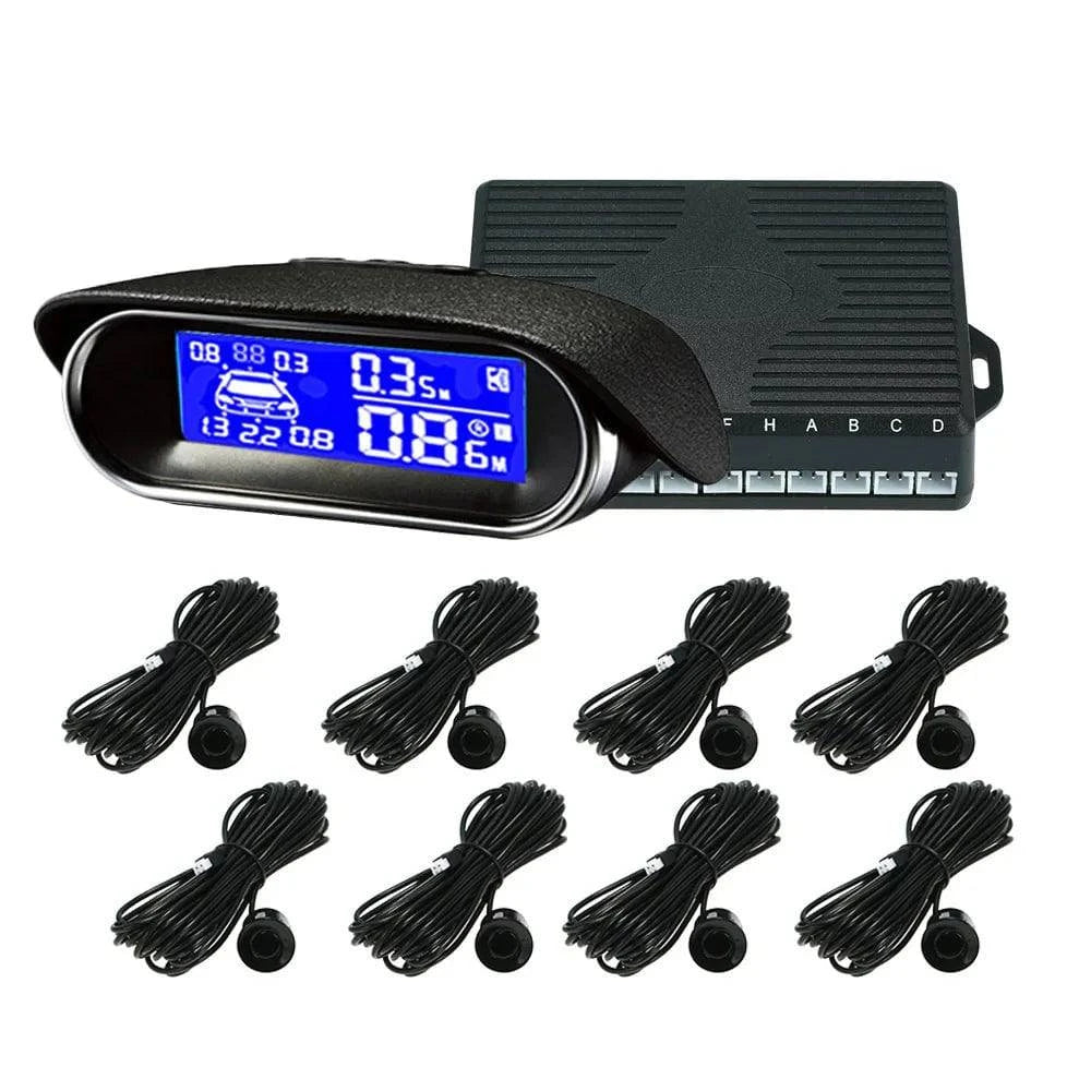 Car Reverse Backup Radar System Parking Sensors 8 Sensors Electronics Cars Parking Assistance Reversing Radar LCD Display-WAYBIKER