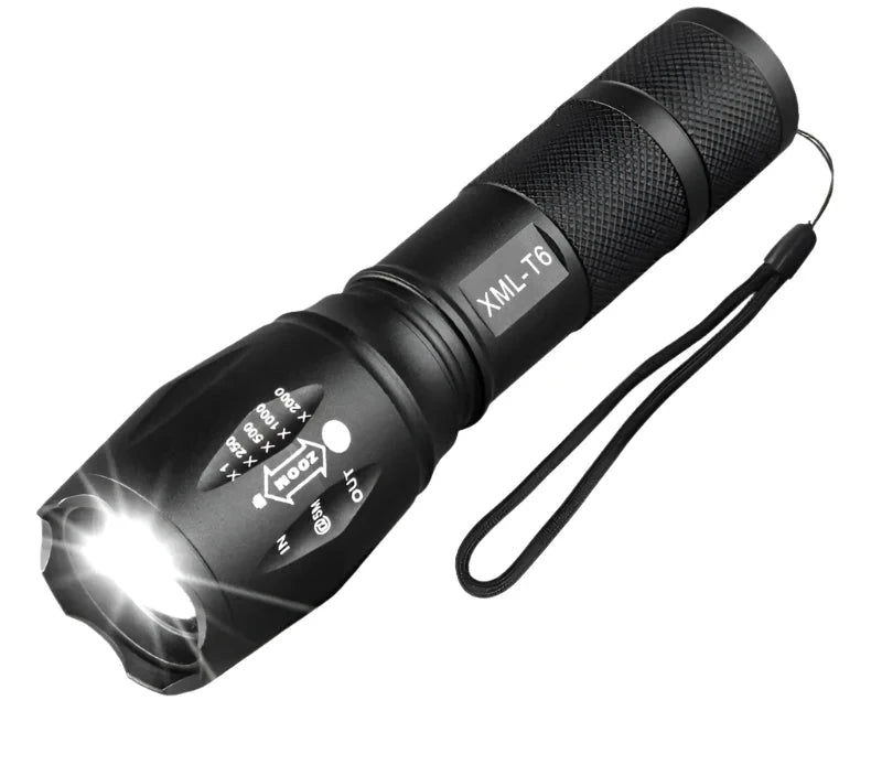 Portable Powerful  T6 Glare Flashlight LED Zoom Using 18650 Battery Outdoor Searchlight Long-Range Torch For Outdoor Camping-WAYBIKER