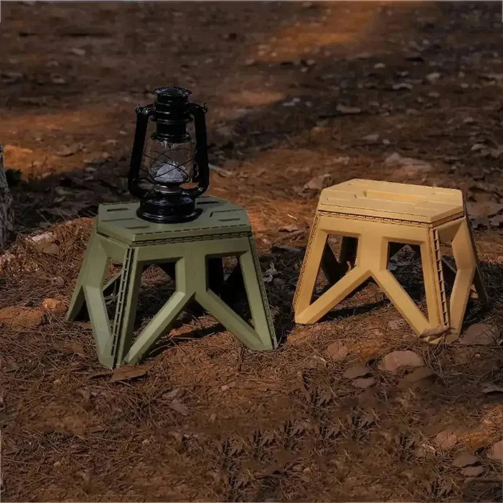 Outdoor Portable Folding Stool Camping Portable Plastic Stool High Load-bearing Handle Mazza Camping Stool-WAYBIKER