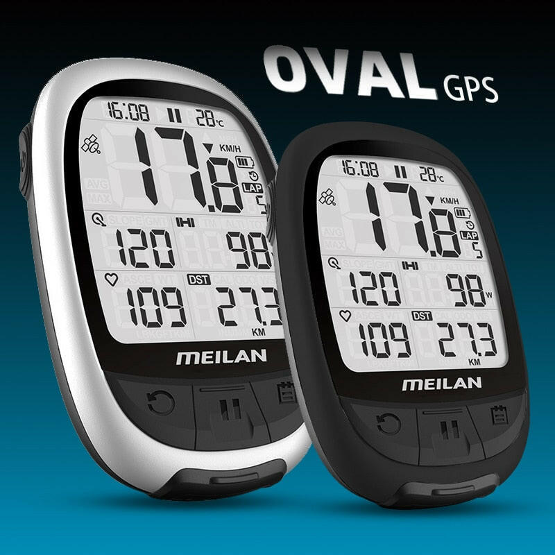 MEILAN Oval M2 Bike GPS Computer Odometer Navigation ANT+ Cycling Support Connect With Cadence Heart Rate Round Shape Meter