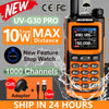Baofeng UV G30 Pro Portable Walkie Talkie 10W Long Range FM Radio Stopwatch 1000 Channels USB-C Charger Hunting Ham 2-Way Radios