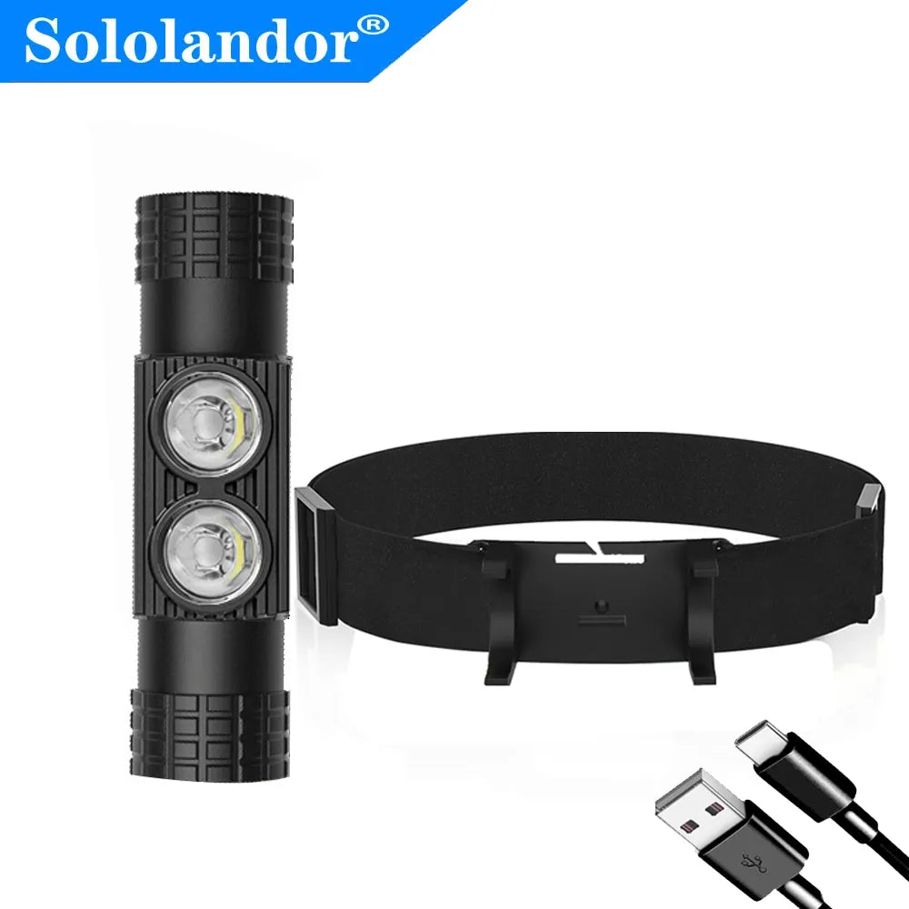 Type-C XML L2 LED Mini Headlamp High Power 1000lm Headlight 18650 Rechargeable Head Torch Camping Hunting Waterproof Flashlight-WAYBIKER