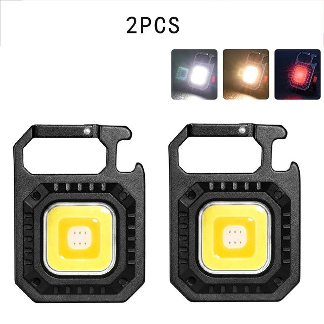 Multifunctional Mini Portable Keychain Flashlight Waterproof USB Rechargeable Emergency Work Light Outdoor Camping Torch-WAYBIKER