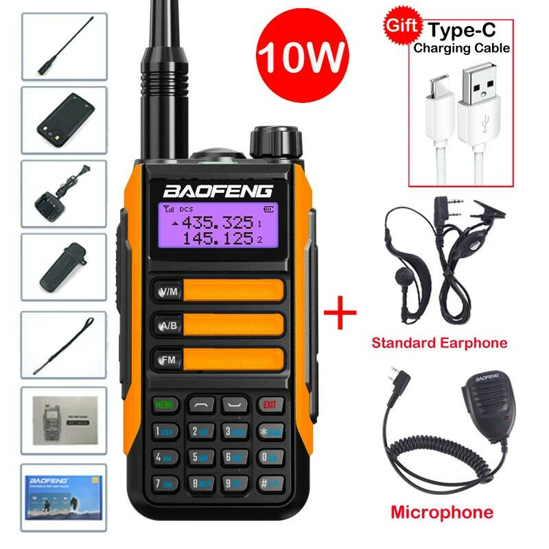 2023 Baofeng UV-16 MAX Walkie Talkie 10 KM Military 10W Powerful Waterproof VHF UHF CB Ham Dual Band Two Way Radio USB-C Charger-WAYBIKER