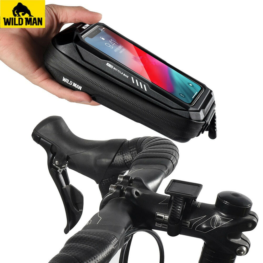 New Bike Phone Holder Bag Case Waterproof Cycling Bike Mount 6.9in Mobile Phone Stand Bag Handlebar MTB Bicycle Accessories-WAYBIKER