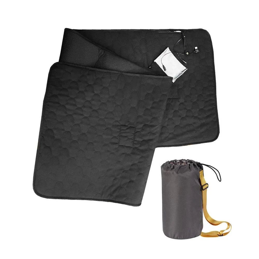 Adult Outdoor Heated Sleeping Bag Pad Mattress with 5 Heating Zone 3-Level Temperature USB Power Warm Heating Mat for Camping-WAYBIKER