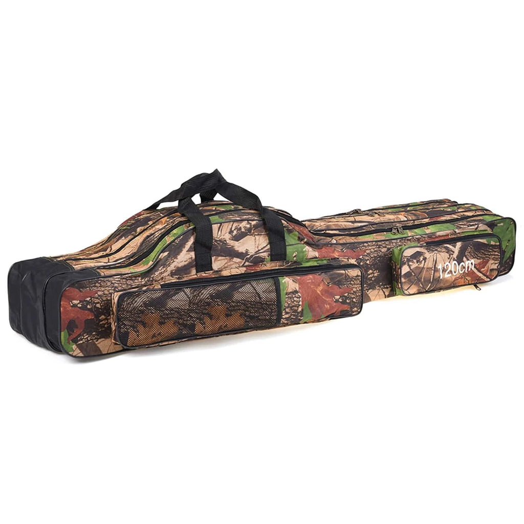 3 Layers Fishing Bag Portable Folding Fishing Rod Reel Bag Fishing Tackle Carry Bag Case Travel Storage Bag For Outdoor Fishing-WAYBIKER