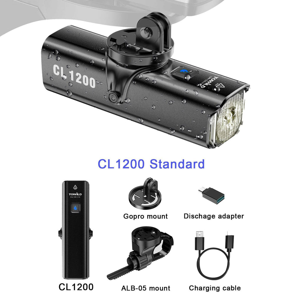 TOWILD CL1200/600LM Bike Light Front Lamp USB Rechargeable LED 21700 4000mAh Bicycle Light Waterproof Headlight Bike Accessories-WAYBIKER