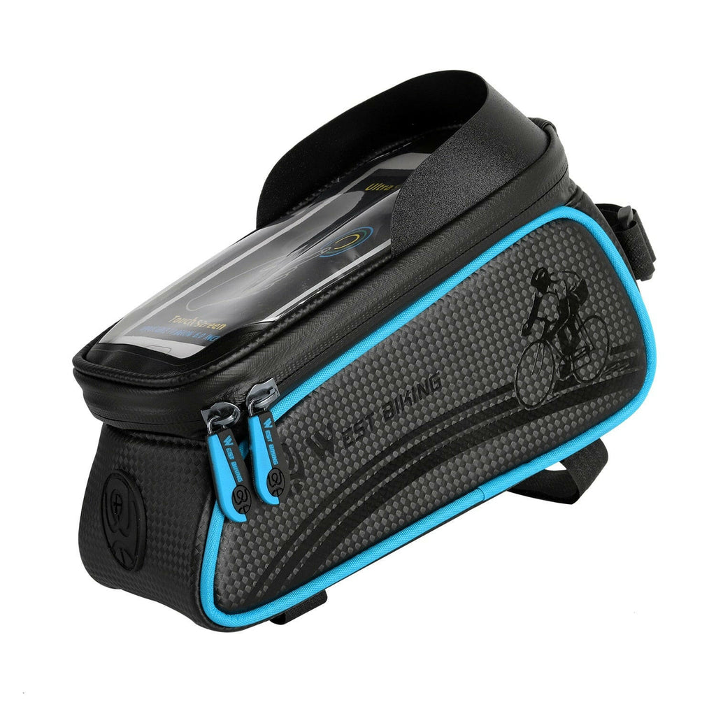 WEST BIKING 6.5 Inches Bicycle Bag Waterproof Cycling Top Front Tube Frame Bag Touch Screen Phone Case Storage MTB Road Bike Bag-WAYBIKER