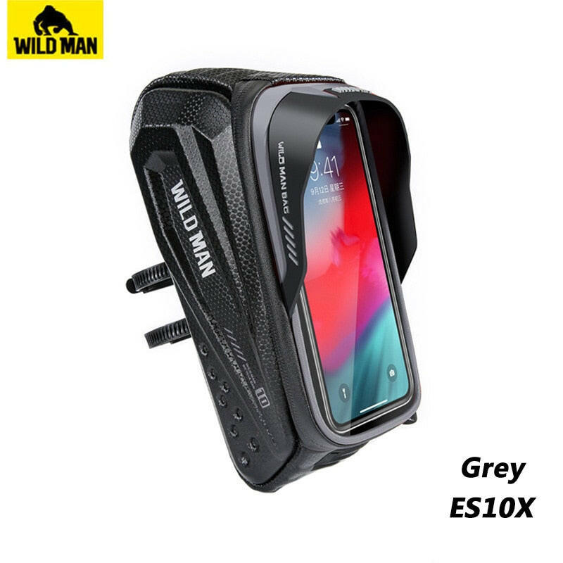 Wild Man Bicycle Bag Frame Rainproof Bike Bag Phone Case 6.8inch Touch Screen Cycling Bag Tube 1.2L Mtb Accessories-WAYBIKER