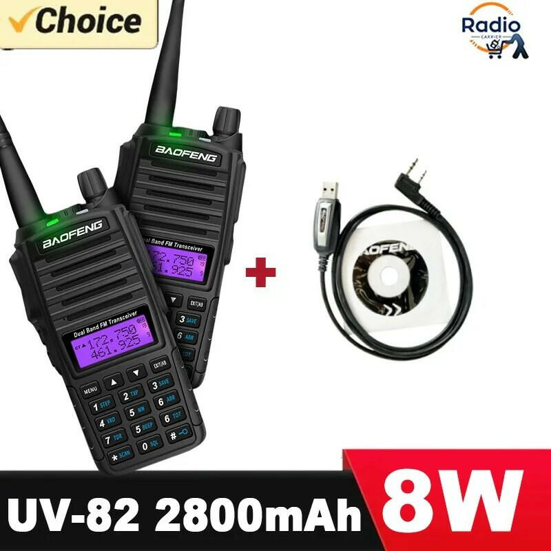 Baofeng Walkie Talkie 2 Way Ham radio comunicador UV 82 Dual PTT 8W 5W 10KM Dual Band UV-82 UHF VHF UV82 UV 5R 9R 13 UV16 Radios-WAYBIKER