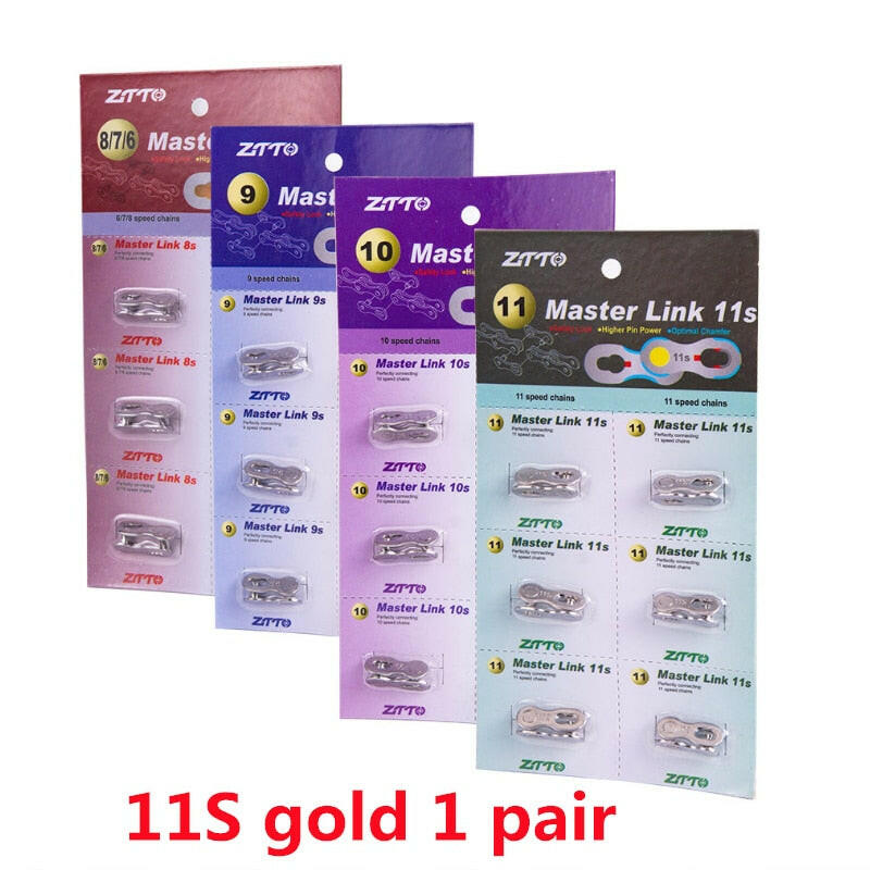 1 Pair Bicycle Chain Master Link 11 Speed 10 Missing Link 8s 9s Chain Quick Link 10s 11s Silver Gold Fit for MTB Road Bike Hot-WAYBIKER