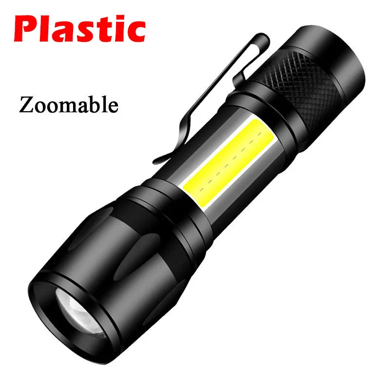 Built In Battery XP-G Q5 LED Zoom Focus Mini Led Flashlight Torch Lamp Torch Lantern Adjustable Penlight Waterproof Flashlamp-WAYBIKER