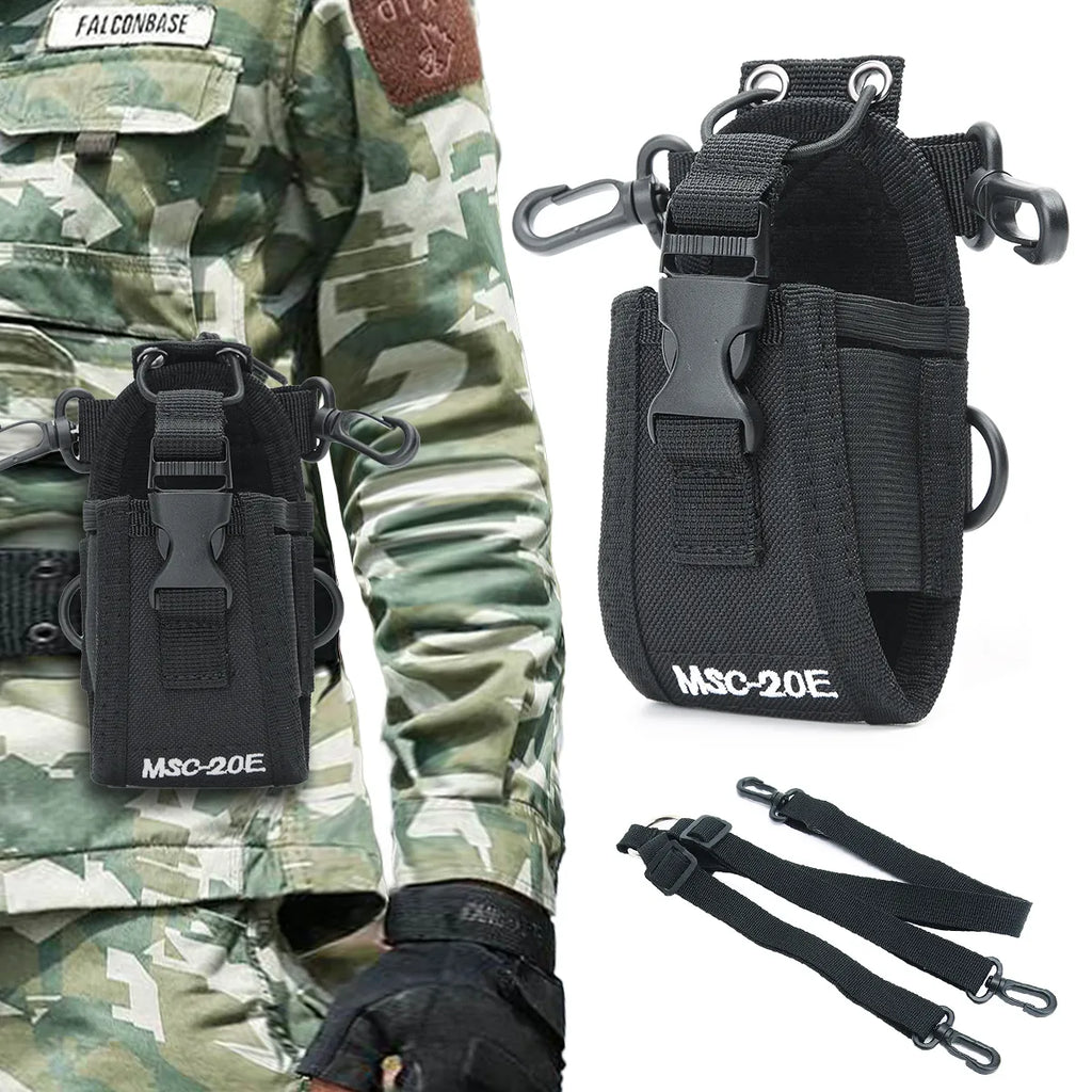 MSC-20E Portable Walkie Talkie Nylon Radio Tactical  Bag Pouch Case Pocket Handsfree Holder for Motorola Baofeng Camping Hunting-WAYBIKER