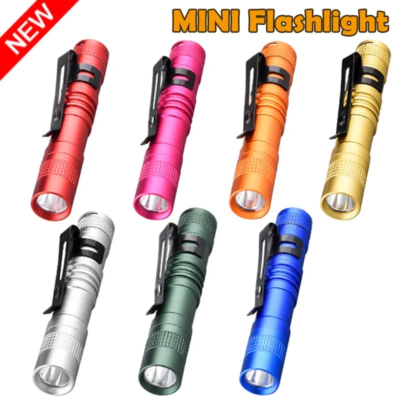 Mini Portable LED Pen Light With Clip Ultra Bright High Lumens Pocket Handheld Flashlight Torch For Camping Outdoor Emergency-WAYBIKER