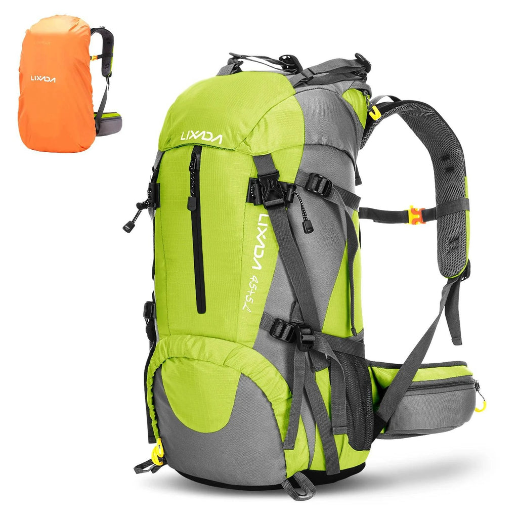 Lixada 50L Hiking Backpack Water Resistant Outdoor Sport Knapsack Camping Travel Pack Climbing Trekking Bag with Rain Cover-WAYBIKER