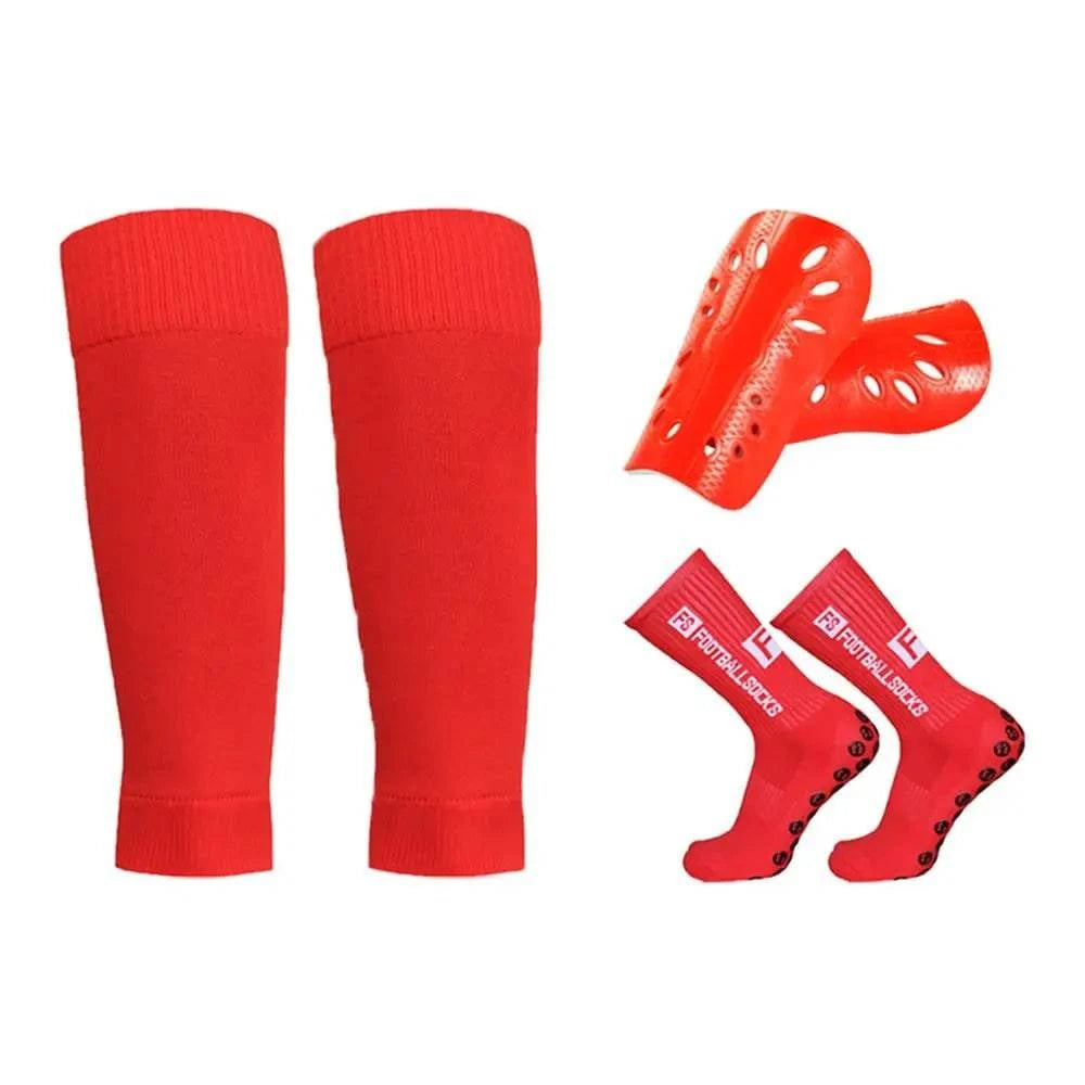 Anti Slip Soccer Socks Calf Sleeves and Leg Pads Set Outdoor Sport Running Stretch Socks Athletic Football Socks with Gripper-WAYBIKER